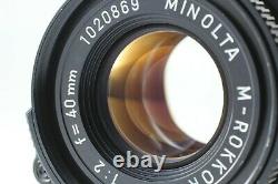 Near MINT? MINOLTA M-ROKKOR QF 40mm f/ 2 CLE Leica M mount Lens From JAPAN