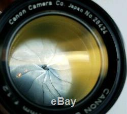 RARE EP Canon 50mm f/1.2 LTM M39 Leica Mount Fast Prime Lens TESTED
