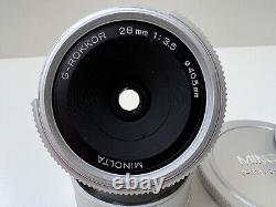 RARE Minolta G-Rokkor 28mm f3.5 Lens for Leica L39 Mount
