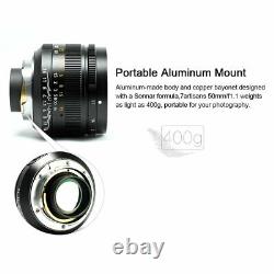 REAL EU SHIP! Black, 7Artisans 50mm f/1.1 manual lens for Leica-M-mount 50/1.1