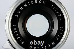 Rare Vintage Leica 35mm F/2 Summicron M Chrome 8-element Ver1 Infinity Lock Lens
