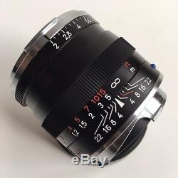 Reduced Zeiss Planar 50mm F2 Zm Lens Leica M Mount & Lens Hood Boxed & Papers