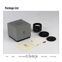 TTArtisan 35mm F0.95 Large Aperture Prime Lens for Sony E Mount Fujifilm X Canon