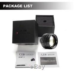 UK 7artisans 50mm F1.1 Leica M Mount Fixed Lens for Leica M-Mount Cameras Black