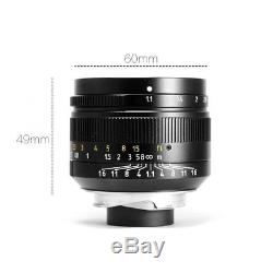 UK 7artisans 50mm F1.1 Leica M Mount Fixed Lens for Leica M-Mount Cameras+GIFT