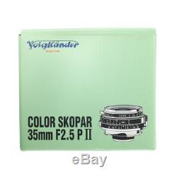 VOIGTLANDER COLOR-SKOPAR 35mm F2.5 P II VM LENS 4 LEICA M MOUNT / LN / 90D WRT