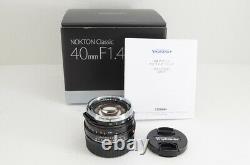 VOIGTLANDER NOKTON CLASSIC 40mm F1.4 S. C. VM MF Lens for Leica M Mount #220221g