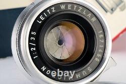 Vintage Leica 35mm F/2 Summicron Screw Mount 8-element LTM Infinity Lock Lens