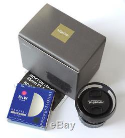 Voigtlander 35mm f/1.4 Nokton Leica M-mount + lens hood + B+W F-PRO filter boxed