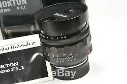 Voigtlander 50mm f1.1 NOKTON, Leica M mount rangefinder lens for Bessa, Leica