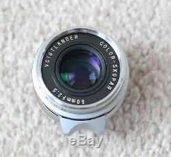 Voigtlander 50mm f2.5 Color Skopar Lens Silver LTM Leica Screw Mount