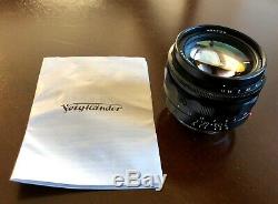 Voigtlander Nokton 50mm F 1.1 Aspherical Lens, MF, Leica M mount