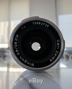 ZEISS 28mm Biogon T ZM f/2.8 M Mount For Leica With Hood Excellent Condition