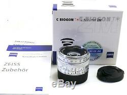 Zeiss 35mm f/2.8 C Biogon T Lens Silver ZM Leica M mount boxed MINT- #33915